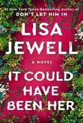  - Book cover for the thriller It Could Have Been Her by Lisa Jewell. The design features a moody, atmospheric English country estate shrouded in mist, with a lone white dog in the foreground, evoking a suspenseful and dark gothic mystery vibe.