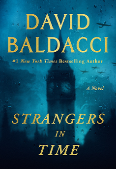  Strangers in Time by David Baldacci book cover - historical fiction set in WWII London about survival, resilience, and unlikely friendships